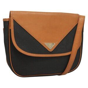 Authentic SAINT LAURENT Shoulder Bag PVC Leather Brown